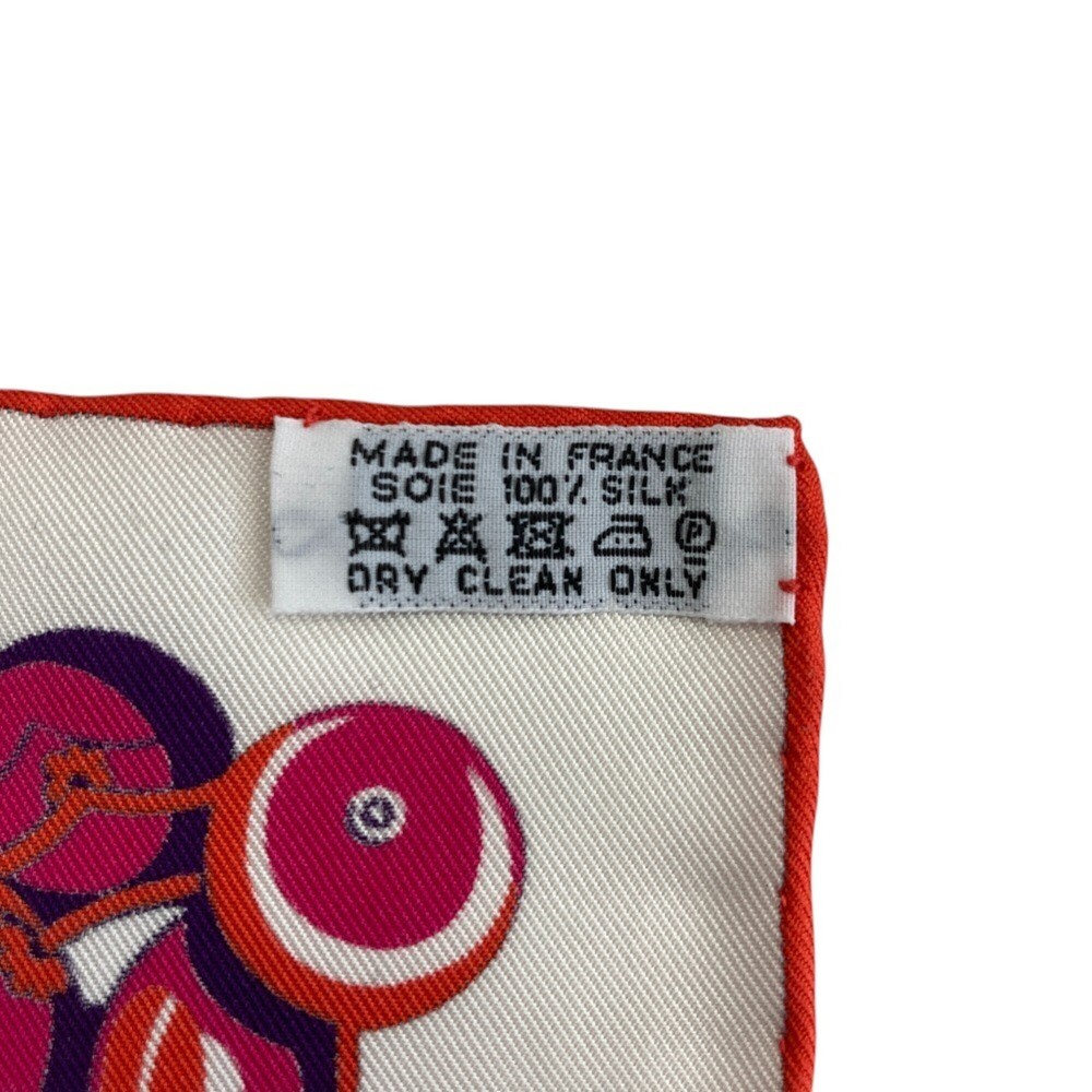 HERMES White Silk Scarf - Picture 8 of 10